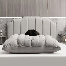 Whtie And Brown Premium Soft Luxury Bed Pillows - Queen-Sized Hypoallergenic Polyester Cover - Ergonomic Design For Back, Stomach Or Side Sleeper (Option: Brown)