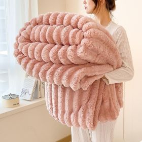 Luxurious Faux Rabbit Fur Blanket - Soft, Warm, And Comfortable, Perfect For Sofas, Beds, Offices, And Travel - A Versatile, All-season Gift And (Option: Pink-70in X 79in 180 X 200cm)