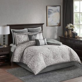 8 Piece Jacquard Comforter Set (Color: as Pic)