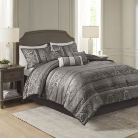 7 Piece Jacquard Comforter Set (Color: as Pic)