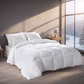 White Oversized Checkered Quilted Plump Duvet Luxury Hotel-grade Comfort For Bedrooms And (Option: White-Q)
